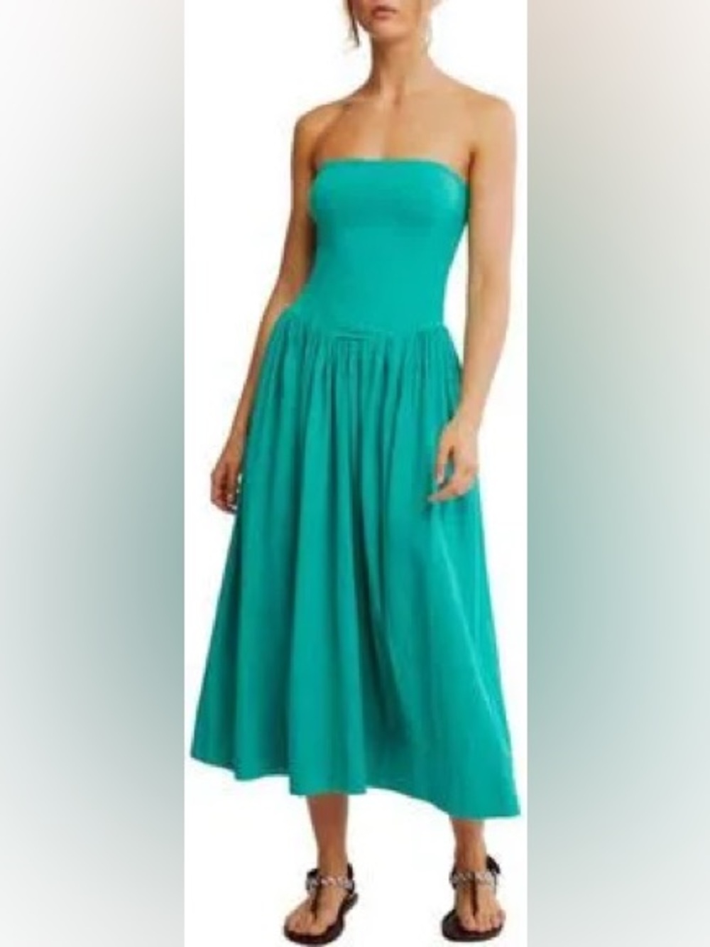 Free People Onda midi dress in malachite green M